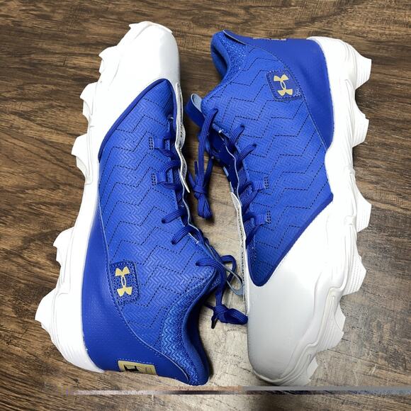 Under Armour Men's Harper 9 Mid RM Baseball/Softball Cleats Size 15 Blue/White - Picture 3 of 7